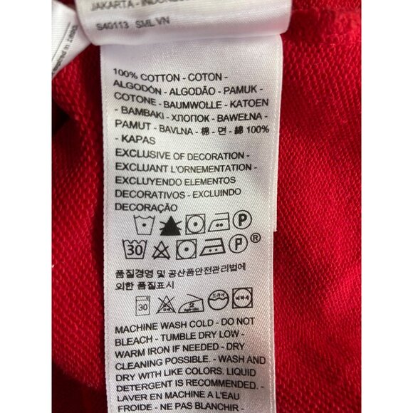 Levis Womens Sweatshirt Small Colorblock Hoodie Red White Navy Cotton Sportswear - Picture 6 of 10